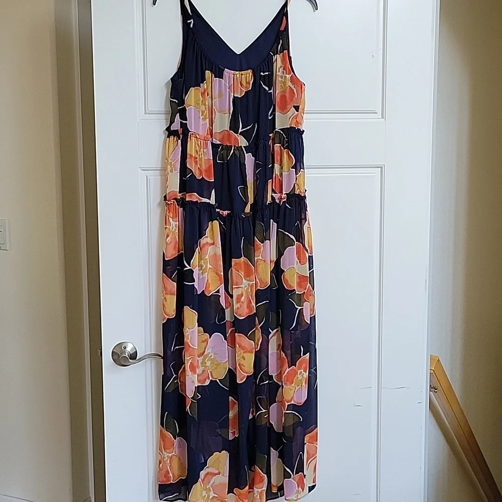 Maurices Sundress, size M - Navy With Orange, Pink, Taupe, and Olive Flowers - Picture 2 of 6